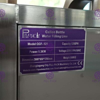 3.4*0.78*1.95m 1개의 120 BPH 갤런 채우는 선에 대하여 3 협력 업체