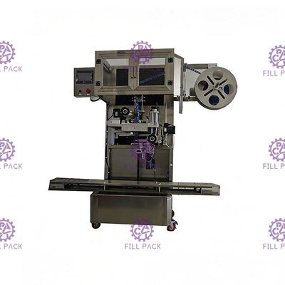 전기 1명의 맨 위 모자 소매 둥근 병 라벨 붙이는 사람 협력 업체