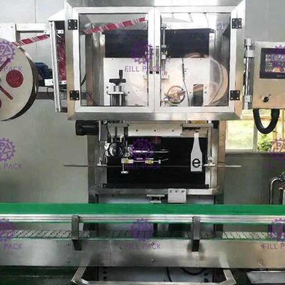 전기 1명의 맨 위 모자 소매 둥근 병 라벨 붙이는 사람 협력 업체